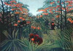 Πινακας σε καμβά HENRI ROUSSEAU - APES IN THE ORANGE GROVE