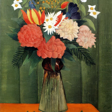 Πινακας σε καμβά HENRI ROUSSEAU - BOUQUET OF FLOWERS WITH AN IVY BRANCH 1909 - Henri Rousseau Sticky 5