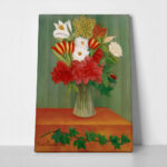 Πινακας σε καμβά HENRI ROUSSEAU - BOUQUET OF FLOWERS WITH AN IVY BRANCH