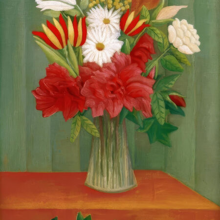 Πινακας σε καμβά HENRI ROUSSEAU - BOUQUET OF FLOWERS WITH AN IVY BRANCH - Henri Rousseau Sticky 5