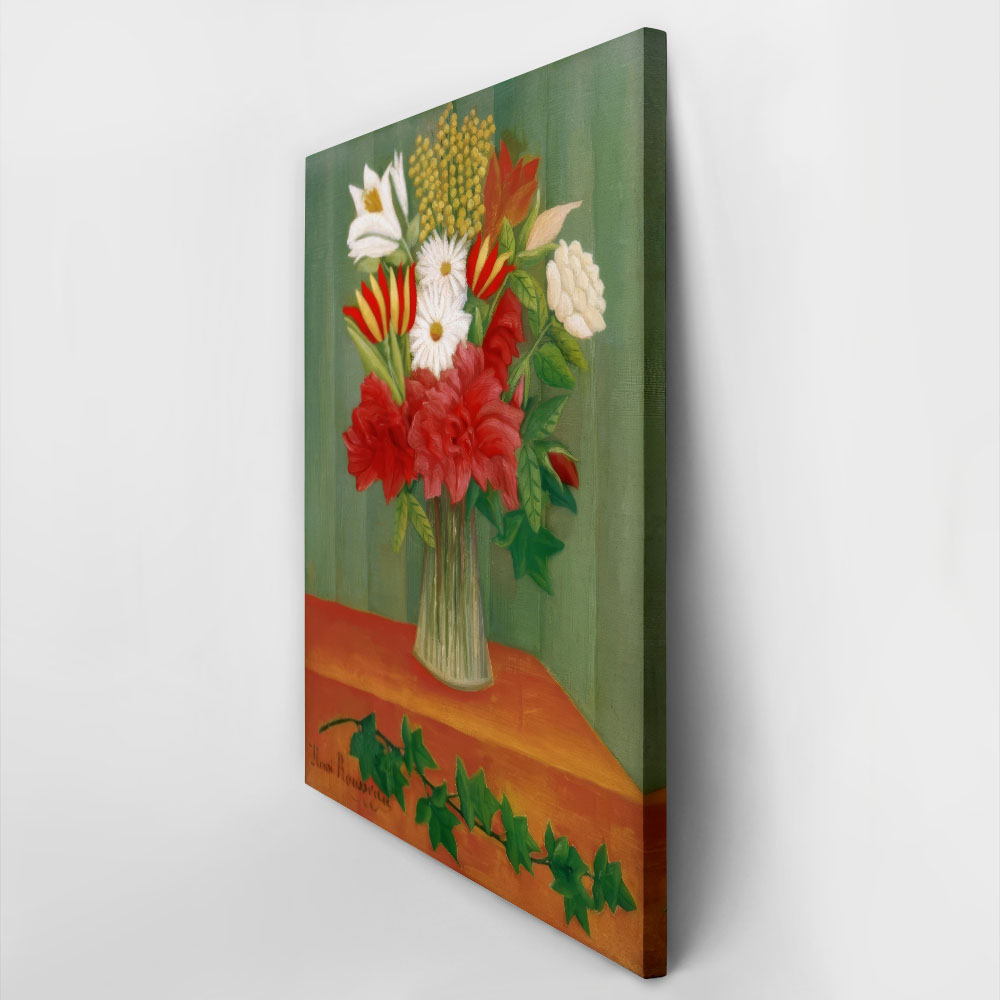 Πινακας σε καμβά HENRI ROUSSEAU - BOUQUET OF FLOWERS WITH AN IVY BRANCH