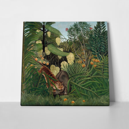 Πίνακας σε καμβά HENRI ROUSSEAU - FIGHT BETWEEN A TIGER AND A BUFFALO - Henri Rousseau