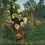 Πίνακας σε καμβά HENRI ROUSSEAU - FIGHT BETWEEN A TIGER AND A BUFFALO