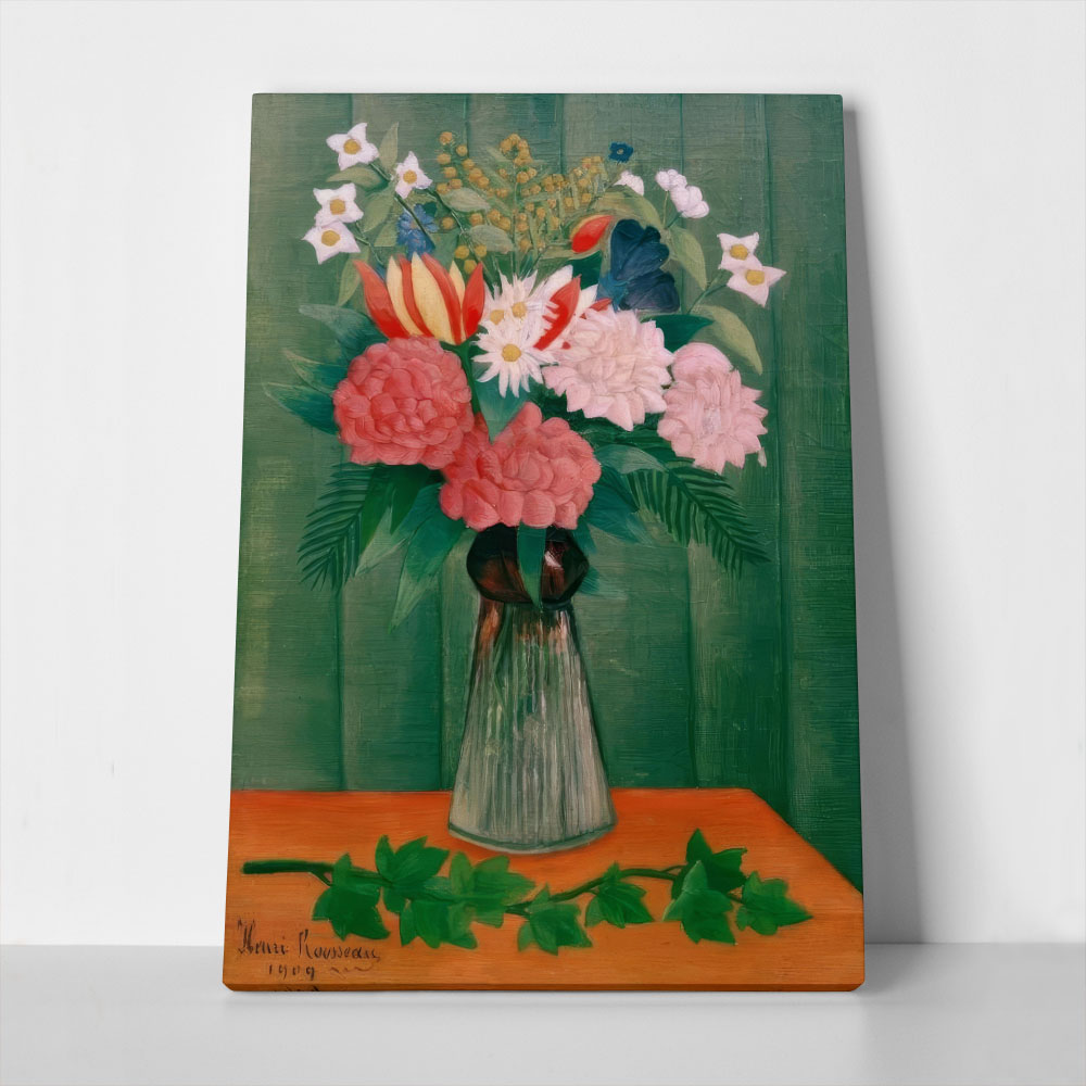 Πινακας σε καμβά HENRI ROUSSEAU - FLOWERS IN A VASE