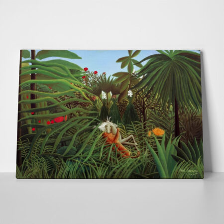 Πινακας σε καμβά HENRI ROUSSEAU - JAGUAR ATTACKING A HORSE - Henri Rousseau