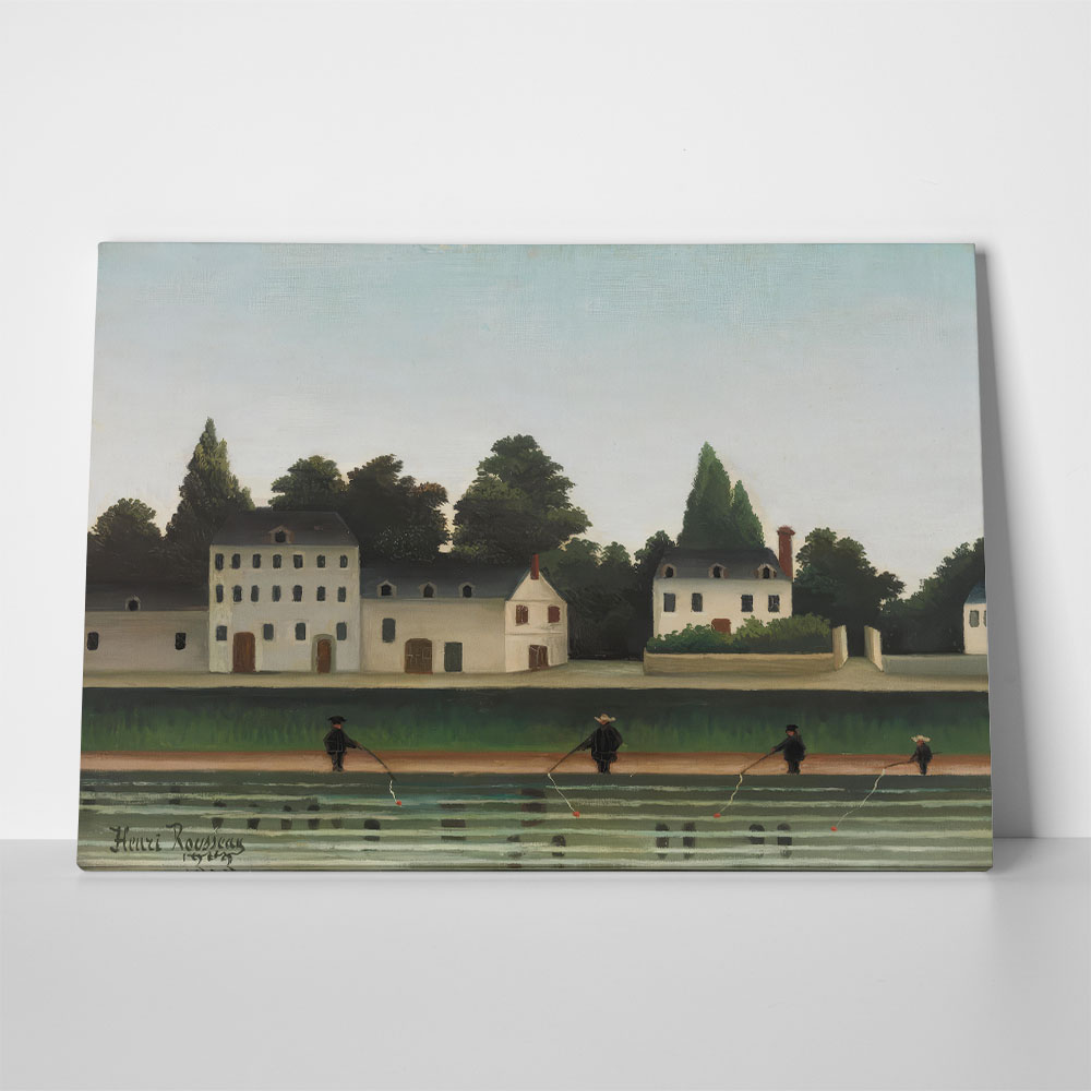 Πινακας σε καμβά HENRI ROUSSEAU - LANDSCAPE AND FOUR FISHERMEN