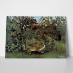 Πινακας σε καμβά HENRI ROUSSEAU - THE HUNGRY LION THROWS ITSELF ON THE ANTELOPE