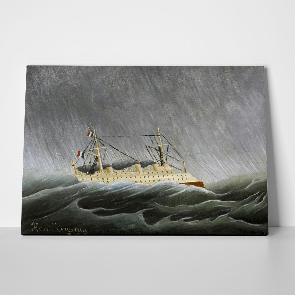Πινακας σε καμβά HENRI ROUSSEAU - THE SHIP IN THE TEMPEST