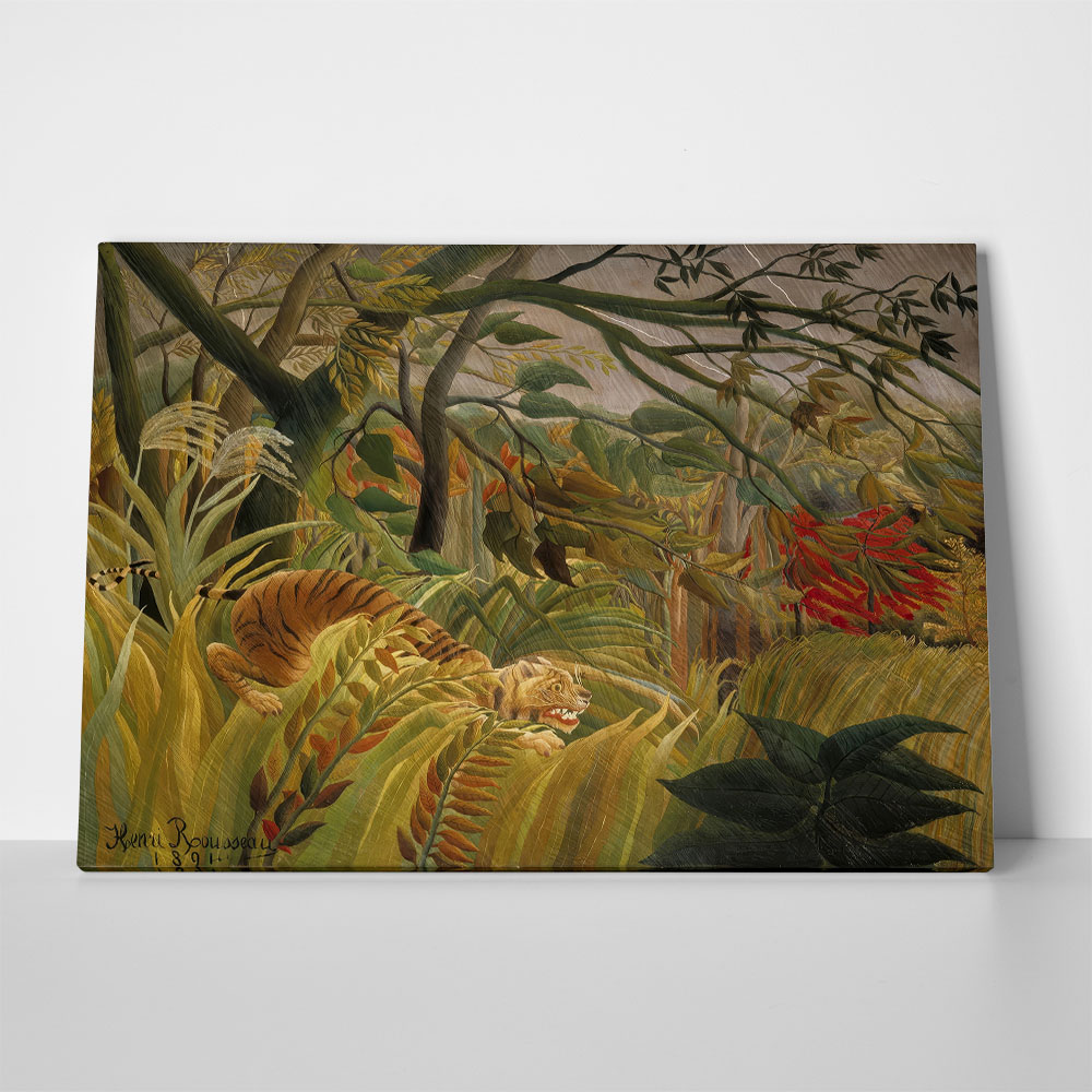 Πινακας σε καμβά HENRI ROUSSEAU - TIGER IN A TROPICAL STORM
