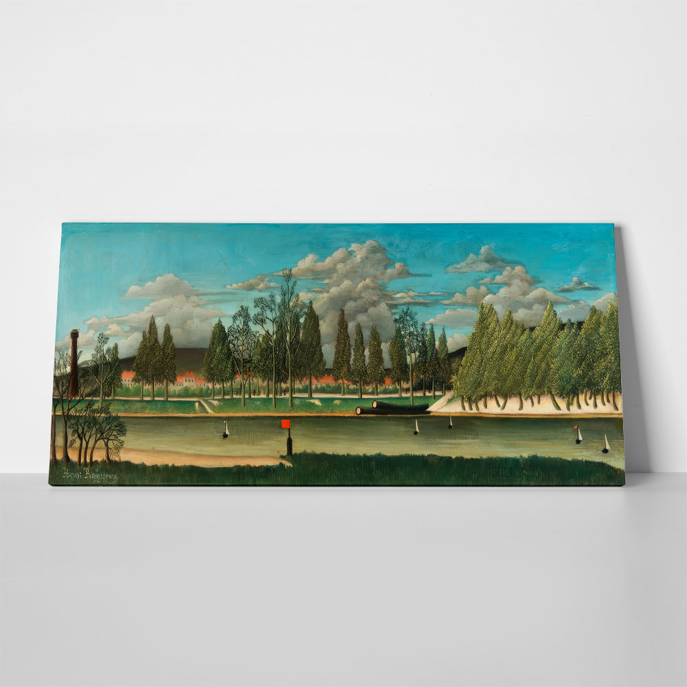 Πίνακας Πανοραμικός σε καμβά HENRI ROUSSEAU - VIEW OF THE QUAI D'ASNIERES