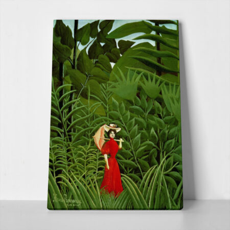 Πινακας σε καμβά HENRI ROUSSEAU - WOMAN IN RED IN THE FOREST