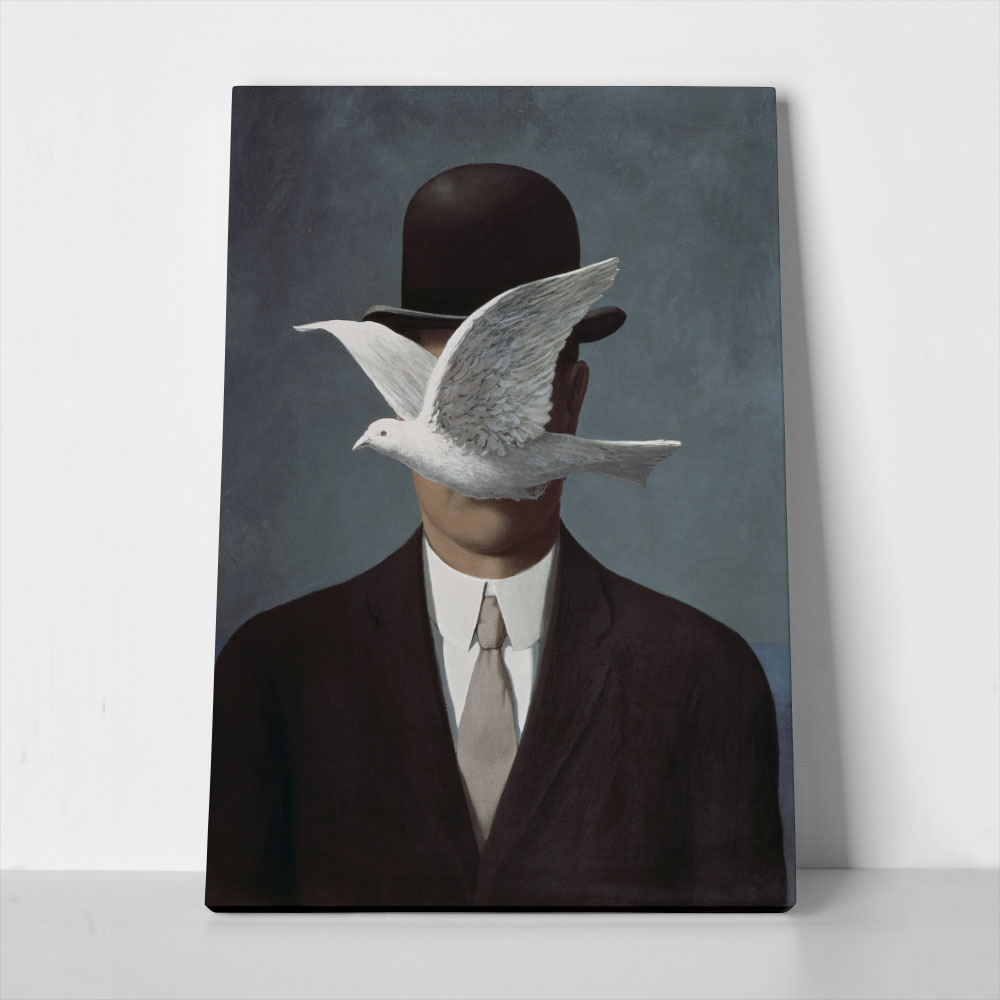 Πινακας σε καμβά MAGRITTE - MAN IN A BOWLER HAT