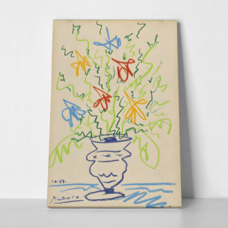 Πινακας σε καμβά PICASSO - DRAWING OF FLOWERS IN A VASE - Pablo Picasso