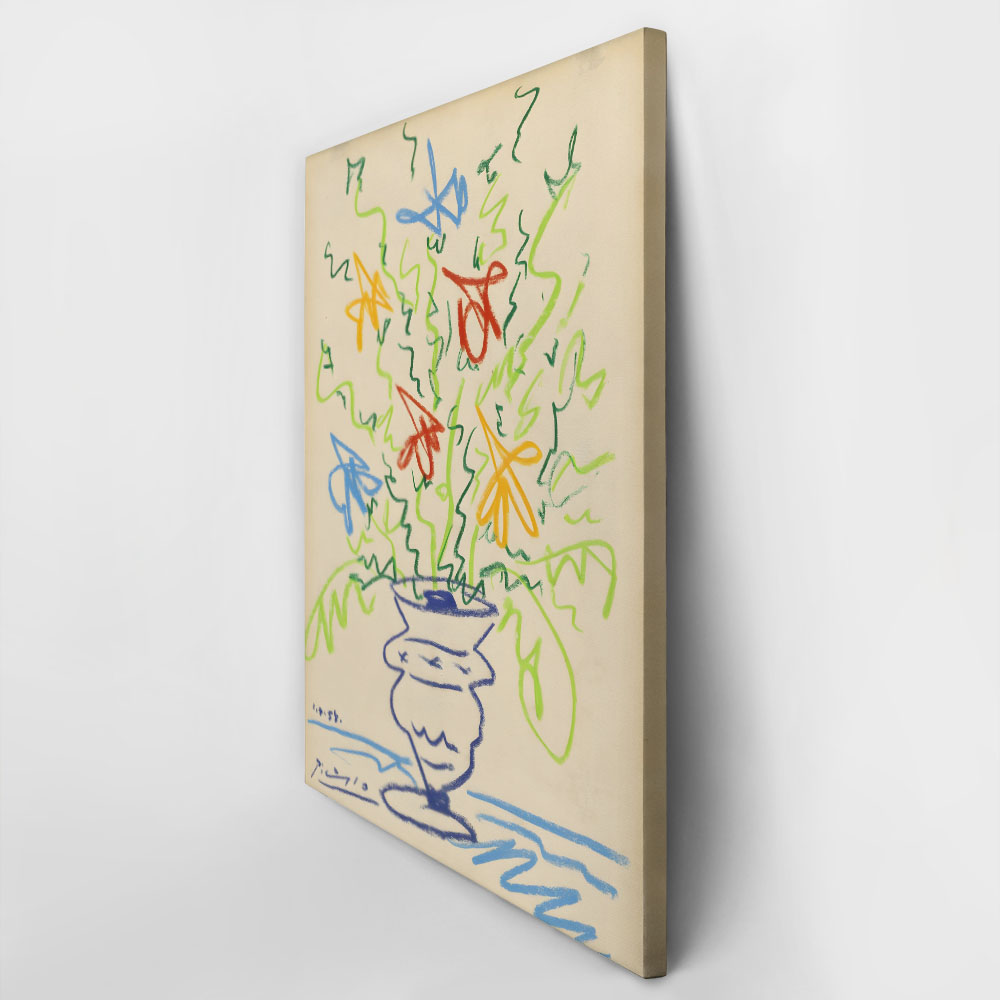 Πινακας σε καμβά PICASSO - DRAWING OF FLOWERS IN A VASE