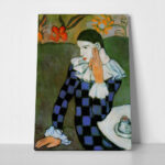 Πινακας σε καμβά PICASSO - SEATED HARLEQUIN