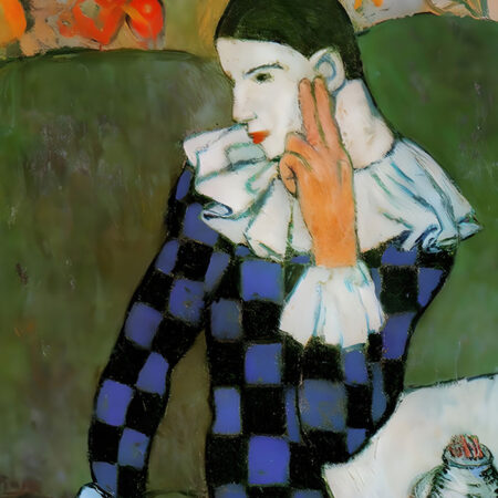 Πινακας σε καμβά PICASSO - SEATED HARLEQUIN - Pablo Picasso Sticky 5