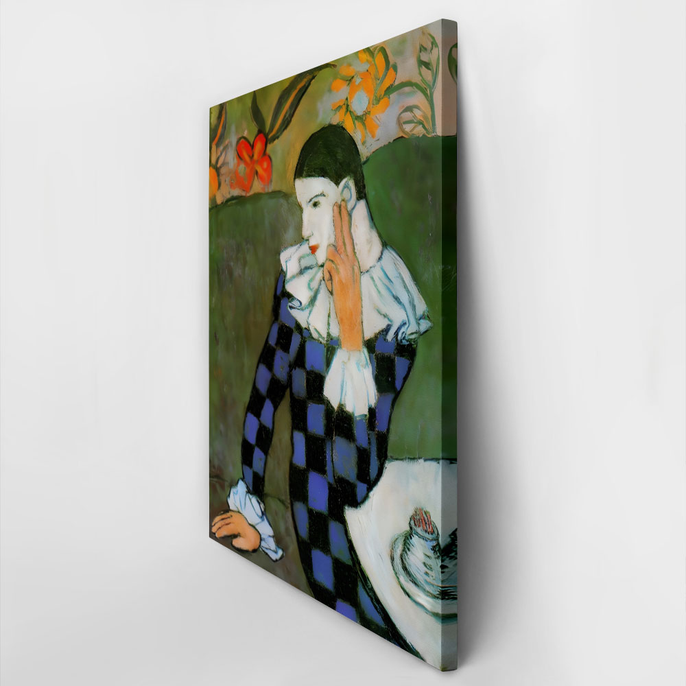 Πινακας σε καμβά PICASSO - SEATED HARLEQUIN