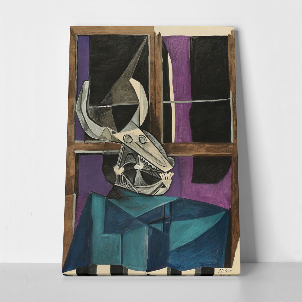 Πινακας σε καμβά PICASSO - STILL LIFE WITH BULL'S SKULL
