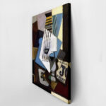 Πινακας σε καμβά PICASSO - STILL LIFE WITH GUITAR NEWSPAPER GLASS AND PLAYING CARDS