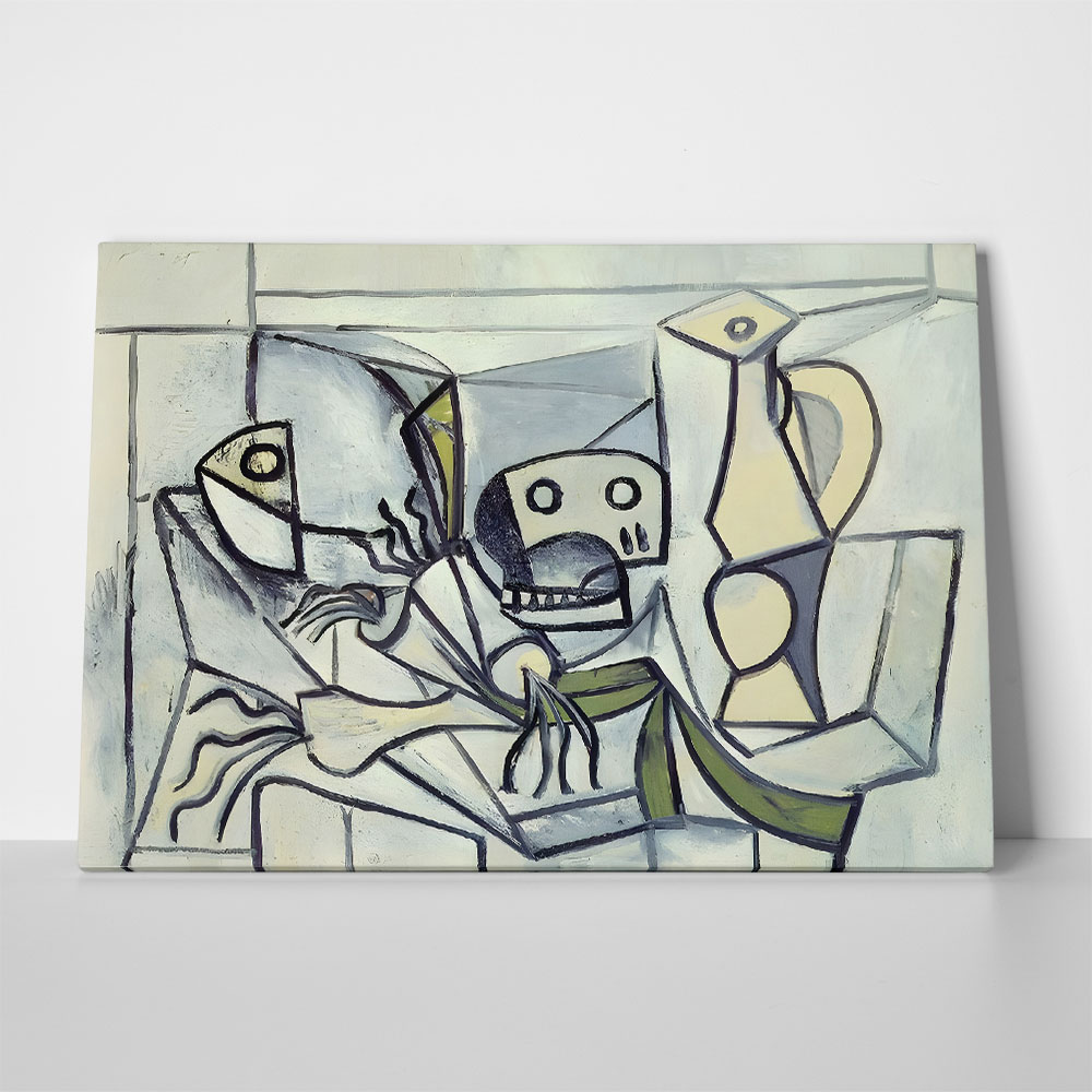 Πινακας σε καμβά PICASSO - STILL LIFE WITH SKULL LEEKS AND PITCHER