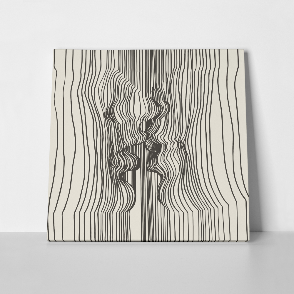 Πίνακας σε καμβά PICASSO - THE KISS LINEART SQUARE