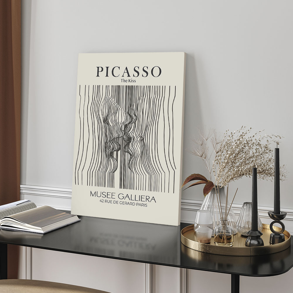Πινακας σε καμβά PICASSO - THE KISS LINEART