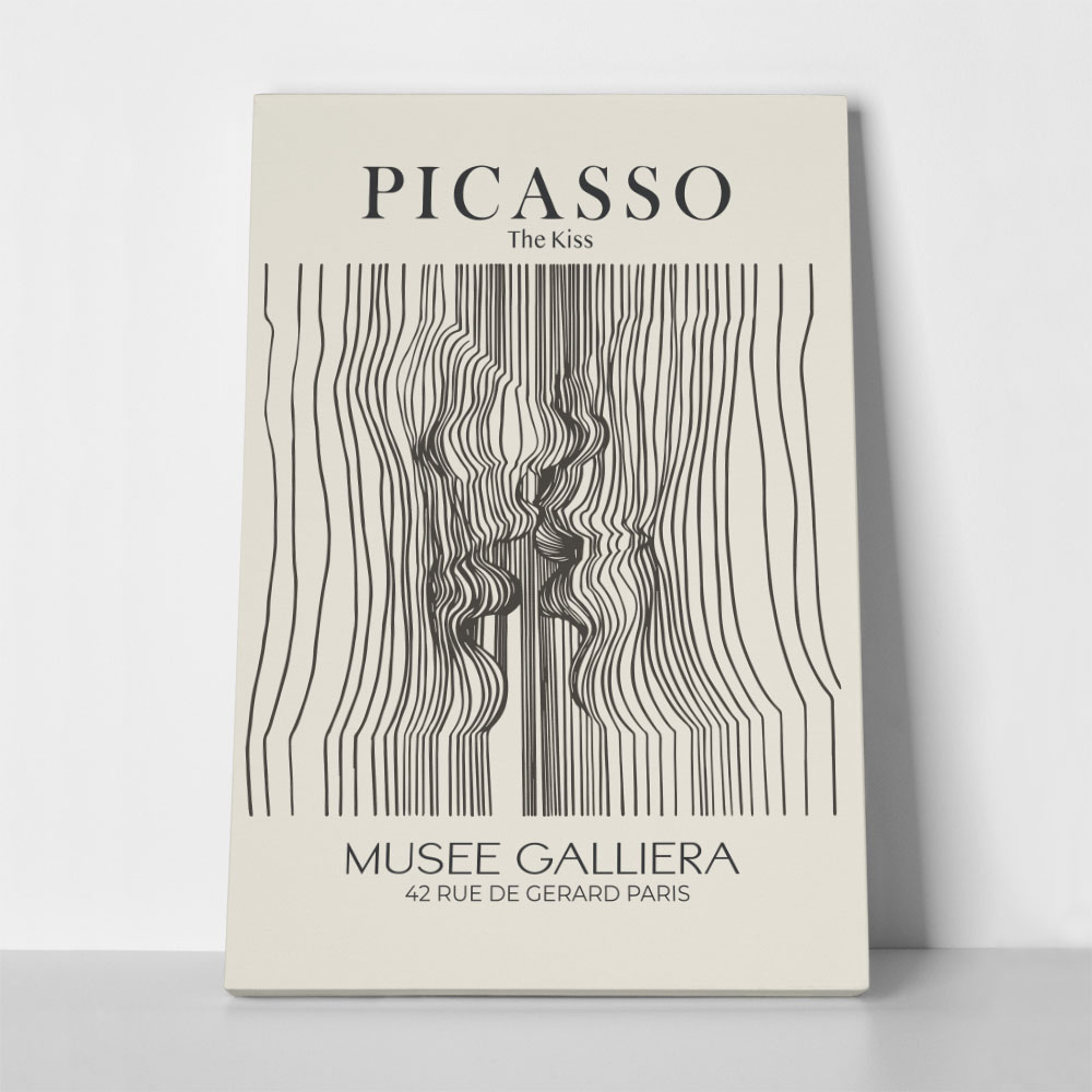 Πινακας σε καμβά PICASSO - THE KISS LINEART