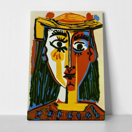 Πινακας σε καμβά PICASSO - WOMAN IN A HAT WITH POMPOMS - Pablo Picasso