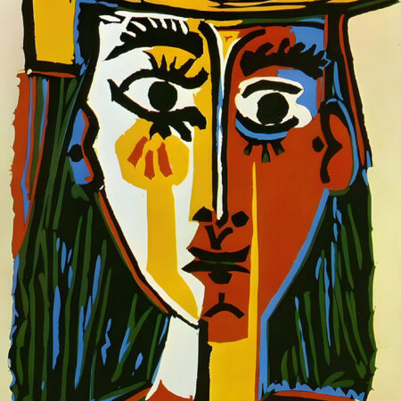 Πινακας σε καμβά PICASSO - WOMAN IN A HAT WITH POMPOMS - Pablo Picasso Sticky 5