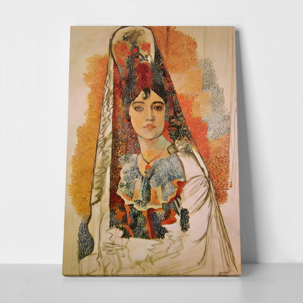 Πινακας σε καμβά PICASSO - WOMAN WITH A MANTILLA