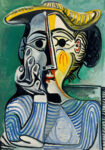 Πινακας σε καμβά PICASSO - WOMAN WITH A YELLOW HAT