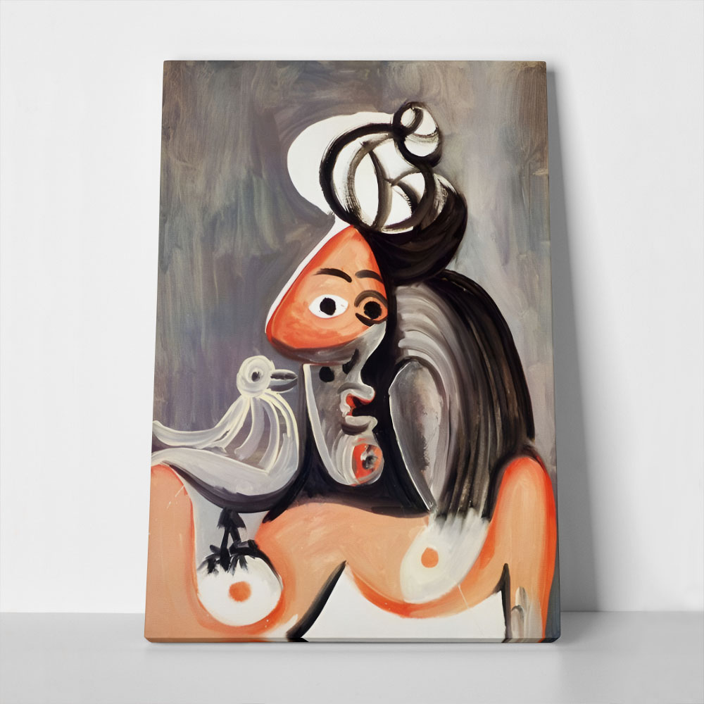 Πινακας σε καμβά PICASSO - WOMAN WITH BIRD