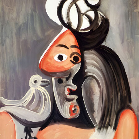 Πινακας σε καμβά PICASSO - WOMAN WITH BIRD - Pablo Picasso Sticky 5