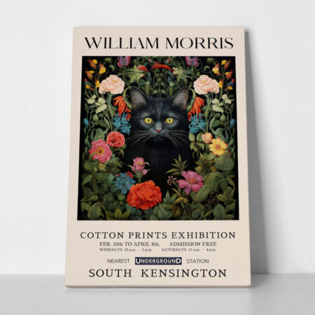 Πινακας σε καμβά WILLIAM MORRIS - BLACK CAT