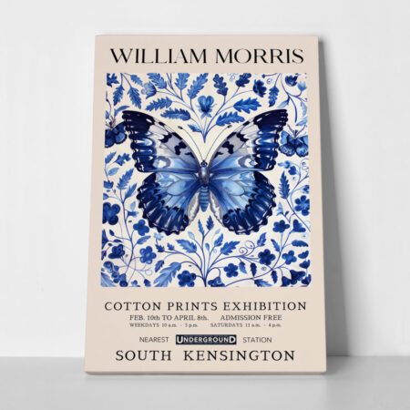 Πινακας σε καμβά WILLIAM MORRIS - BLUE BUTTERFLY 1