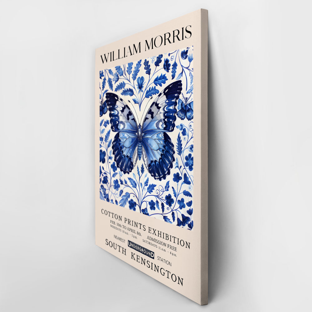 Πινακας σε καμβά WILLIAM MORRIS - BLUE BUTTERFLY 1