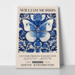 Πινακας σε καμβά WILLIAM MORRIS - BLUE BUTTERFLY 2
