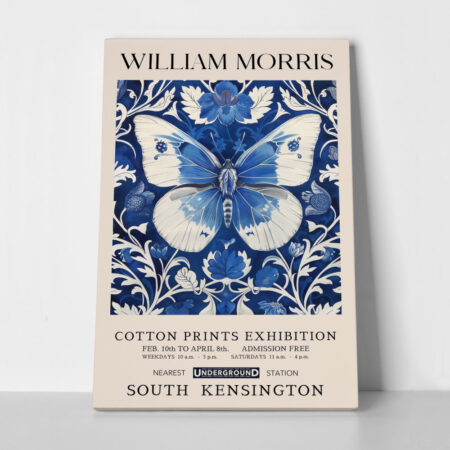 Πινακας σε καμβά WILLIAM MORRIS - BLUE BUTTERFLY 2
