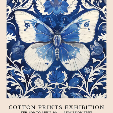 Πινακας σε καμβά WILLIAM MORRIS - BLUE BUTTERFLY 2 - William Morris Sticky 5