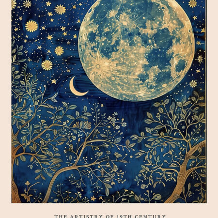 Πινακας σε καμβά WILLIAM MORRIS - BLUE MOON AND STARS 1 - William Morris Sticky 5