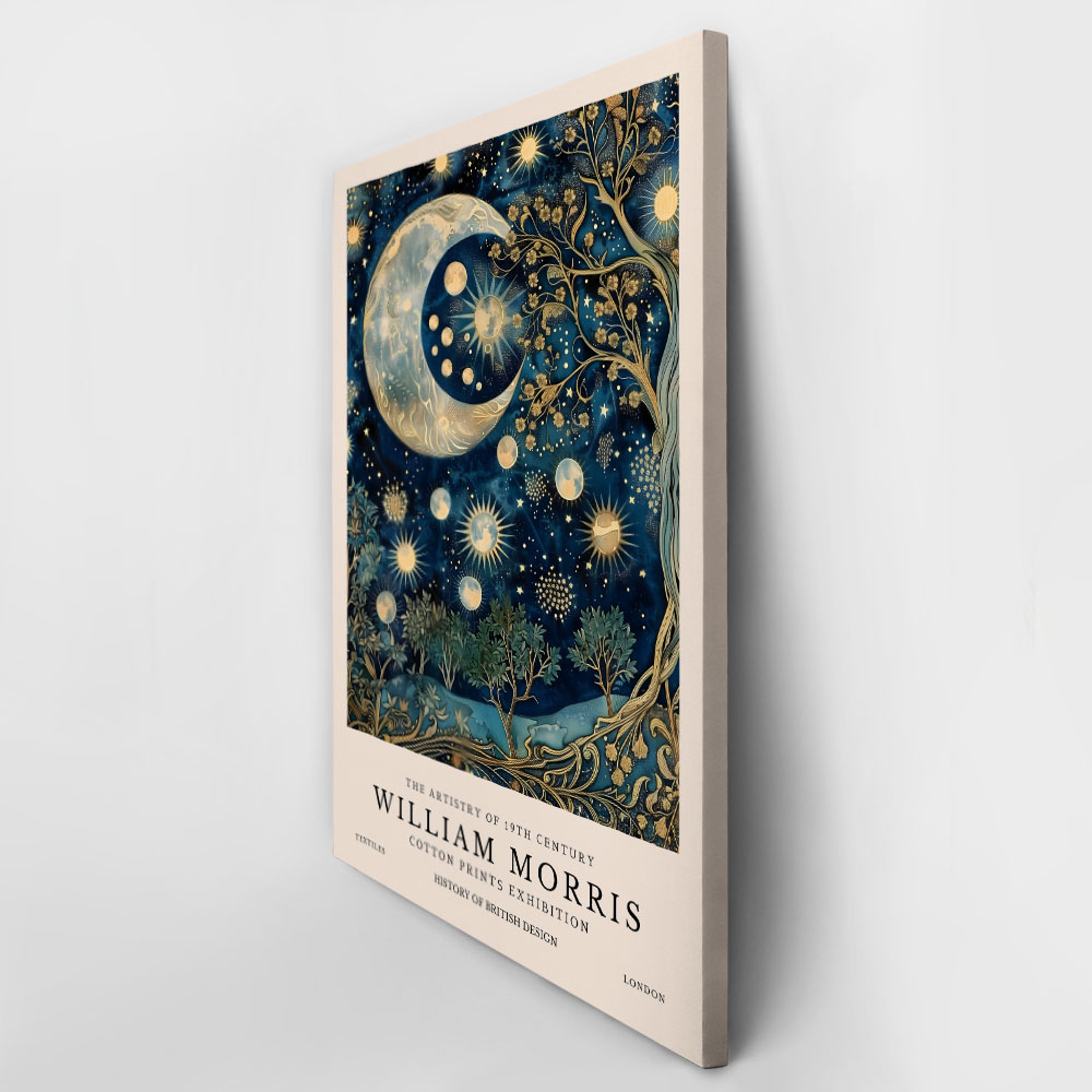Πινακας σε καμβά WILLIAM MORRIS - BLUE MOON AND STARS 2