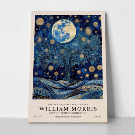 Πινακας σε καμβά WILLIAM MORRIS - BLUE MOON AND STARS 3