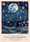 Πινακας σε καμβά WILLIAM MORRIS - BLUE MOON AND STARS 3
