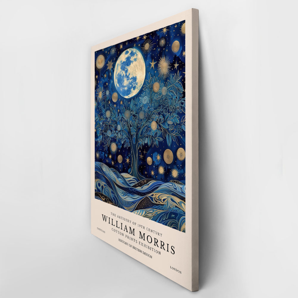 Πινακας σε καμβά WILLIAM MORRIS - BLUE MOON AND STARS 3