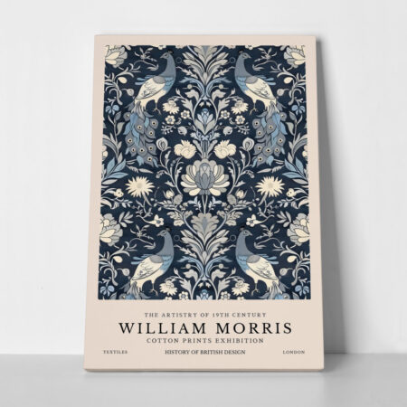 Πινακας σε καμβά WILLIAM MORRIS - BLUE PEACOCK PATTERN 1