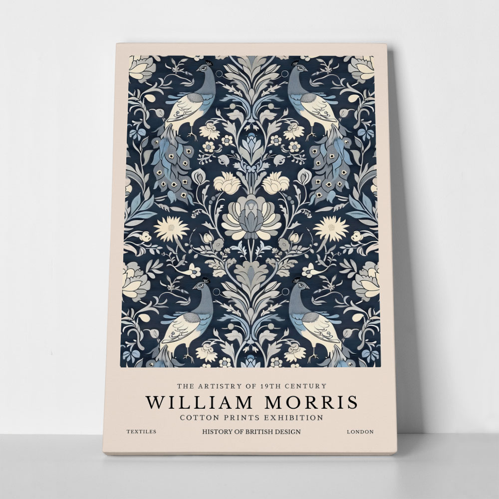 Πινακας σε καμβά WILLIAM MORRIS - BLUE PEACOCK PATTERN 1