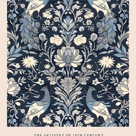 Πινακας σε καμβά WILLIAM MORRIS - BLUE PEACOCK PATTERN 1 - William Morris Sticky 5