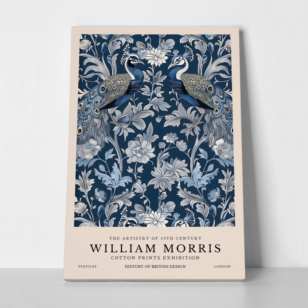 Πινακας σε καμβά WILLIAM MORRIS - BLUE PEACOCK PATTERN 2