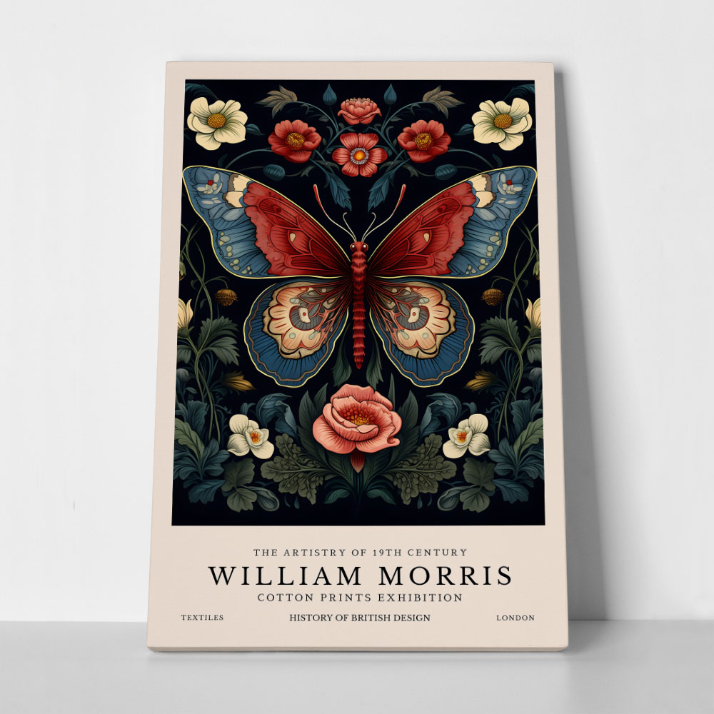 Πινακας σε καμβά WILLIAM MORRIS - BUTTERFLY 1