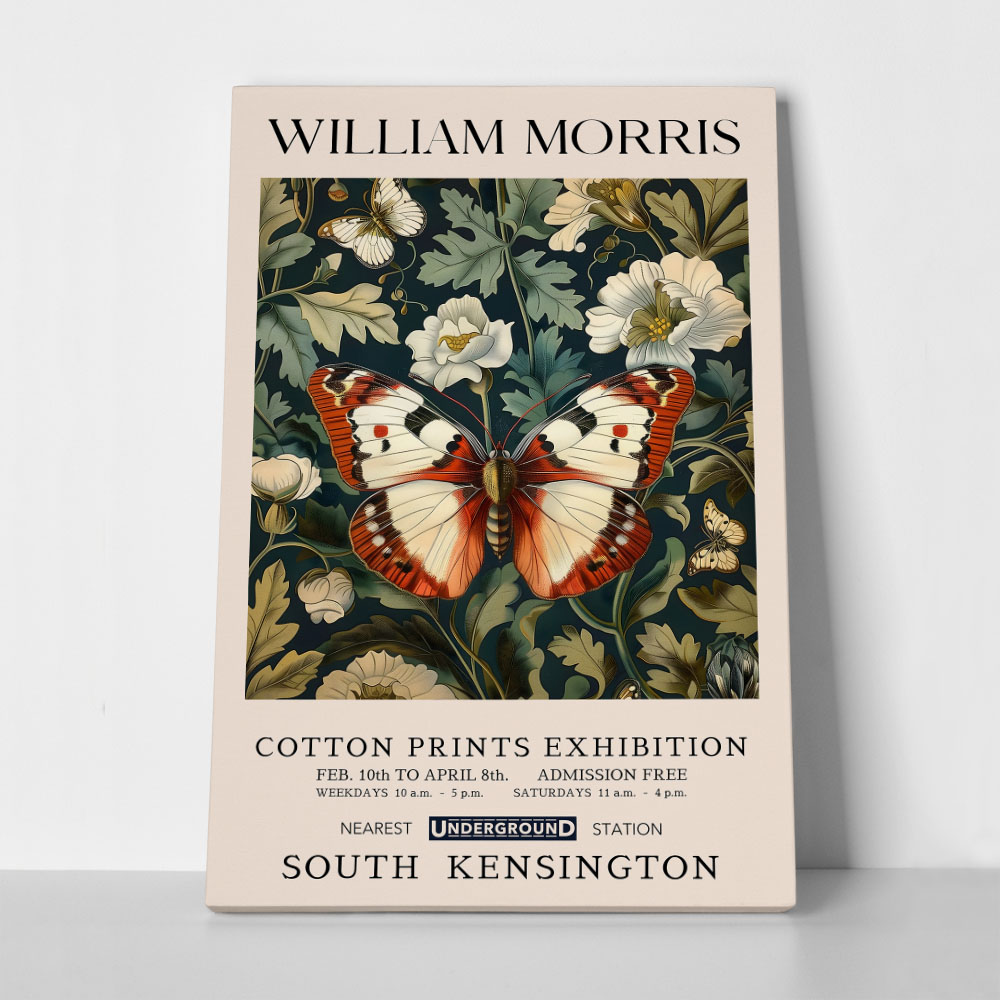 Πινακας σε καμβά WILLIAM MORRIS - BUTTERFLY 8